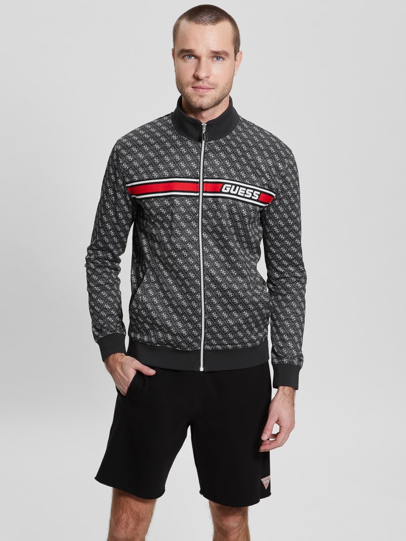 Guess Eco Korbin Track Jacket - 4g Aop Jet Black