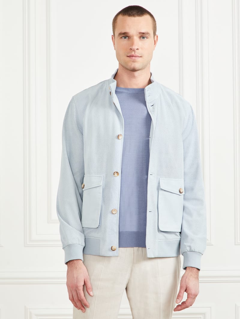 Guess Suede Flight Jacket - Funny Blue