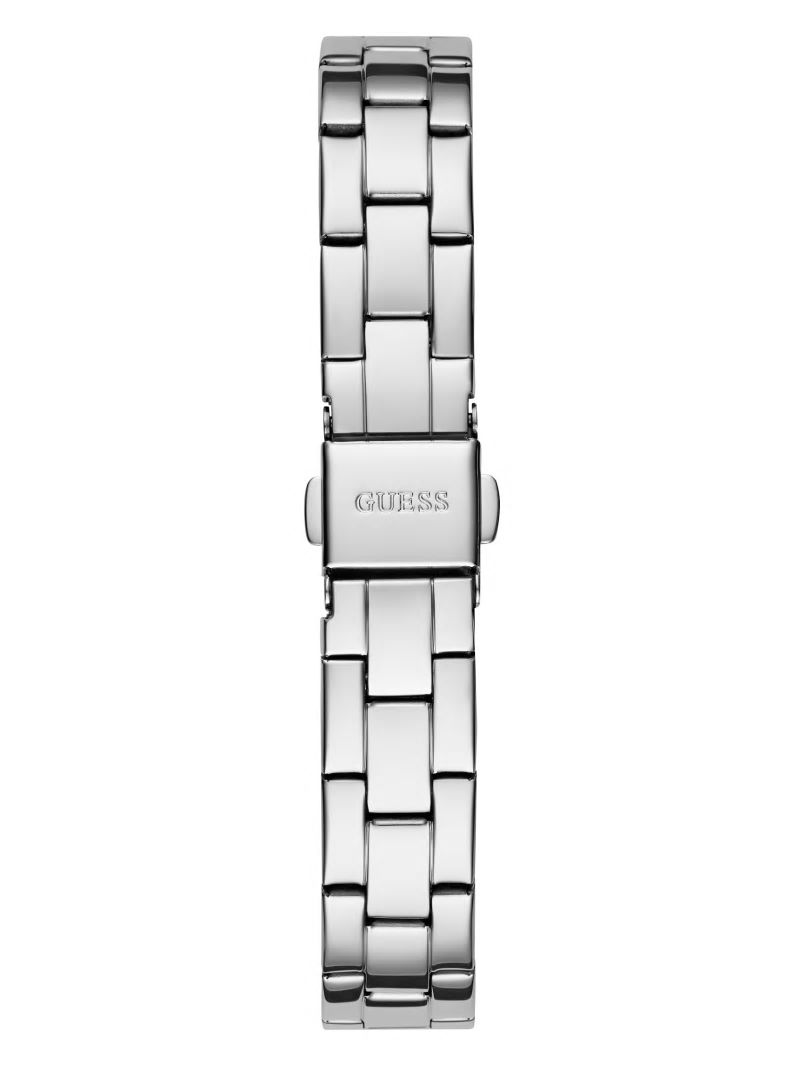 Guess Silver-Tone Crystal Barrel Analog Watch - Silver