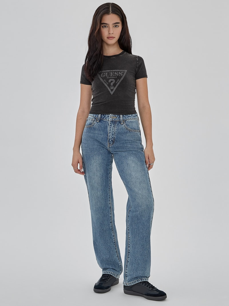 Guess GUESS Originals Vintage Triangle Baby Tee - Jet Black Multi