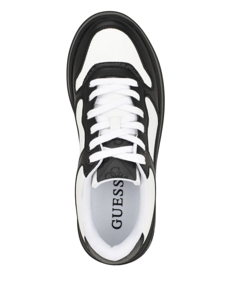 Guess Cleva Contrasting Low-Top Sneakers - White Graffiti