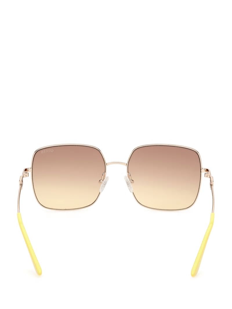 Guess Oversized Square G Metal Sunglasses - Tortoise