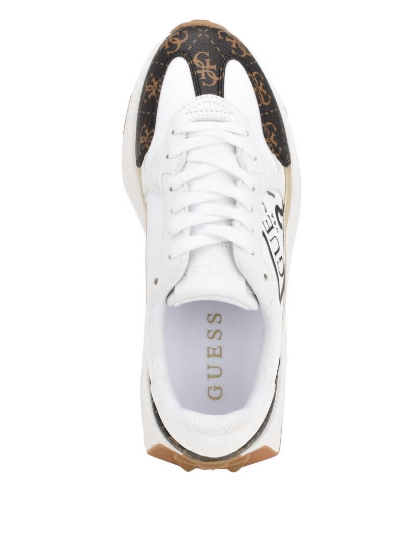 Guess Calebb Logo Print Sneakers - White