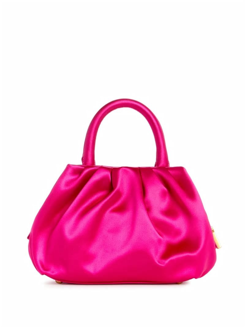 Guess Tori Satin Mini Frame Satchel - Fuchsia