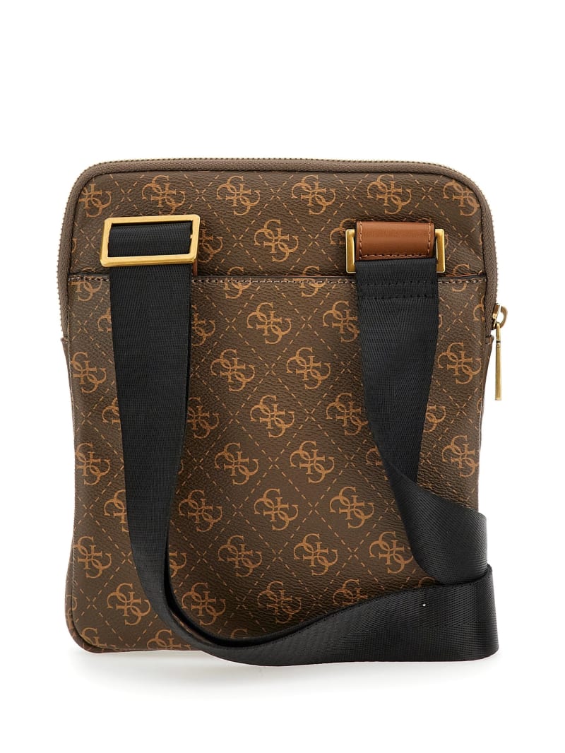 Guess Vezzola Smart Flat Crossbody - Brown/Mustard