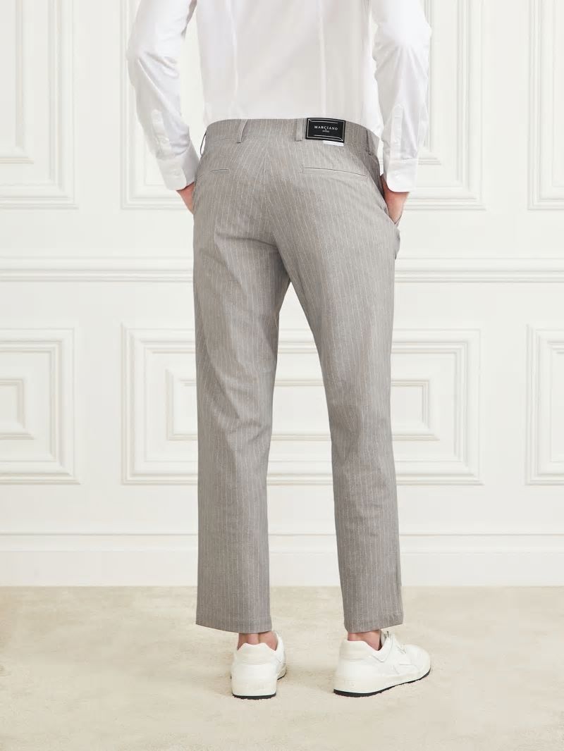 Guess Connor Performing Chino Pants - Light Wool Grey Pinstripe