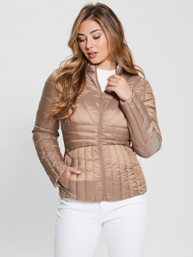 Guess Eco Valeria Puffer Jacket - Wet Sand