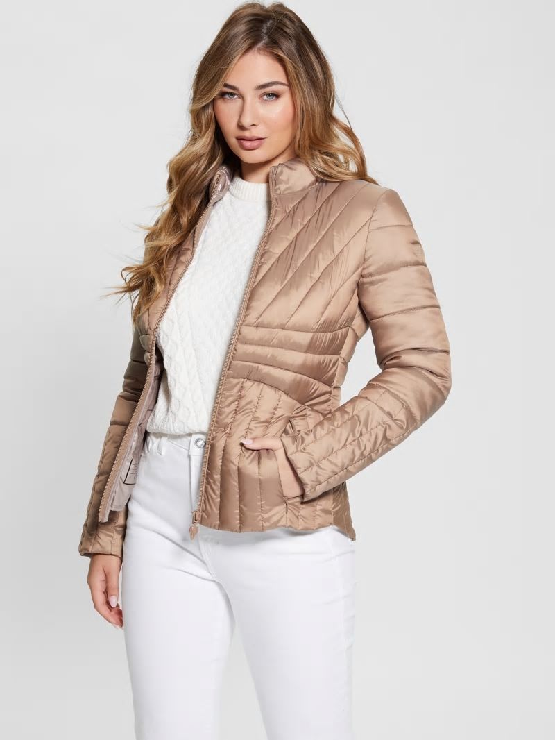 Guess Eco Valeria Puffer Jacket - Wet Sand