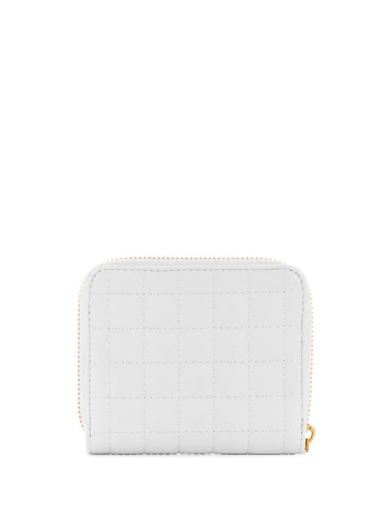 Guess Tia Small Zip-Around Wallet - White Multi