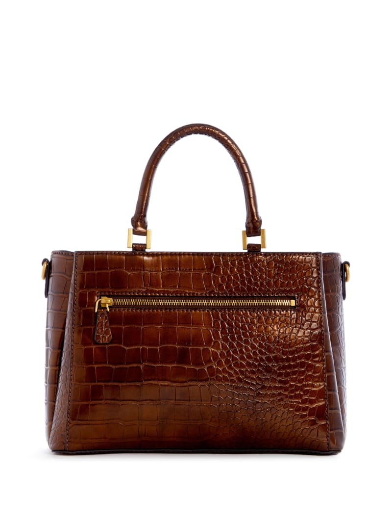 Guess James Croc Girlfriend Satchel - Bronze