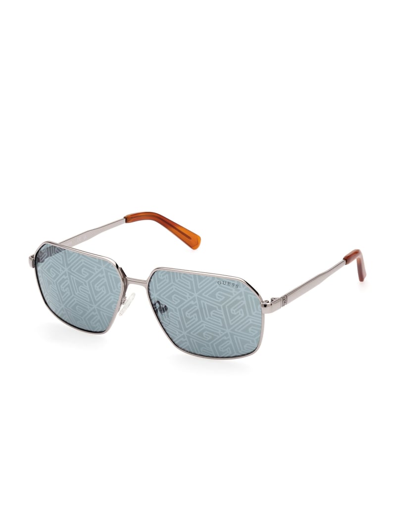 Guess Otto Navigator Metal Sunglasses - Olive