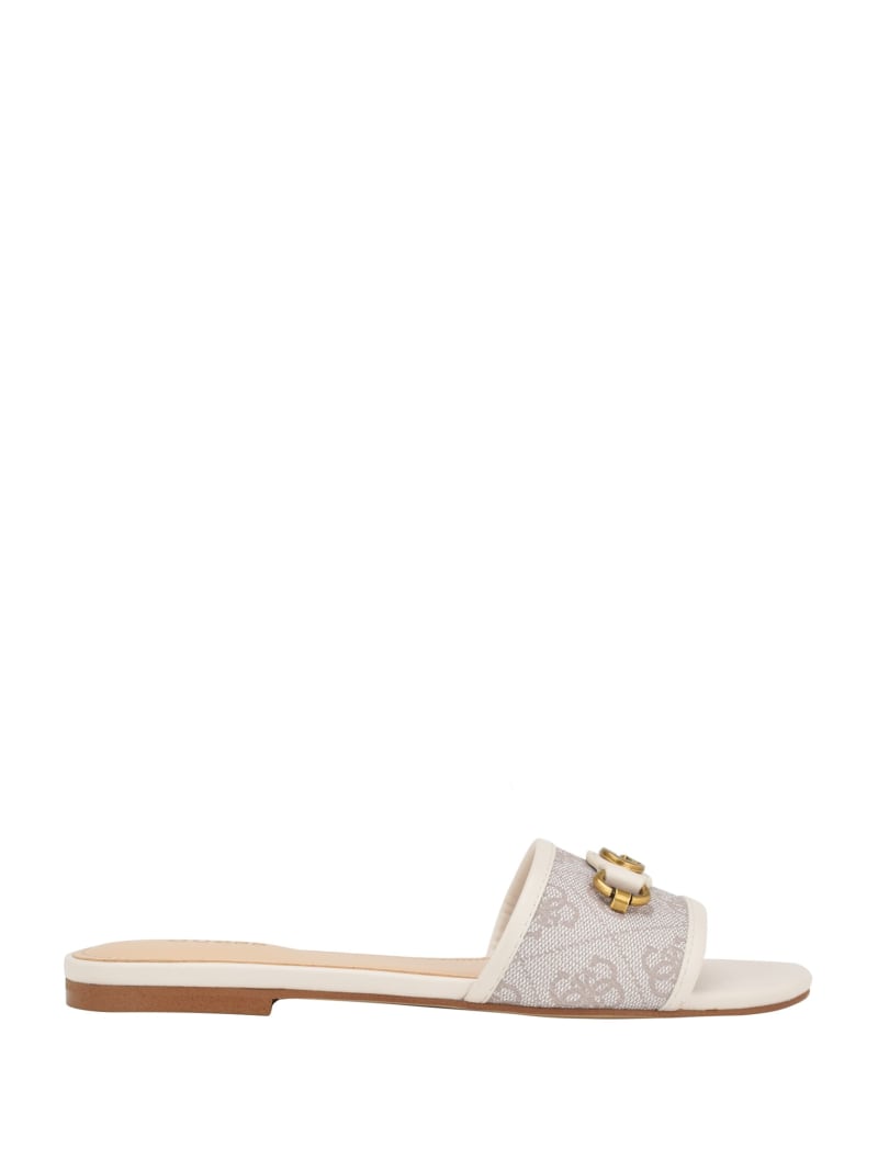 Guess Hammi Logo Slide Sandals - Ivory 150