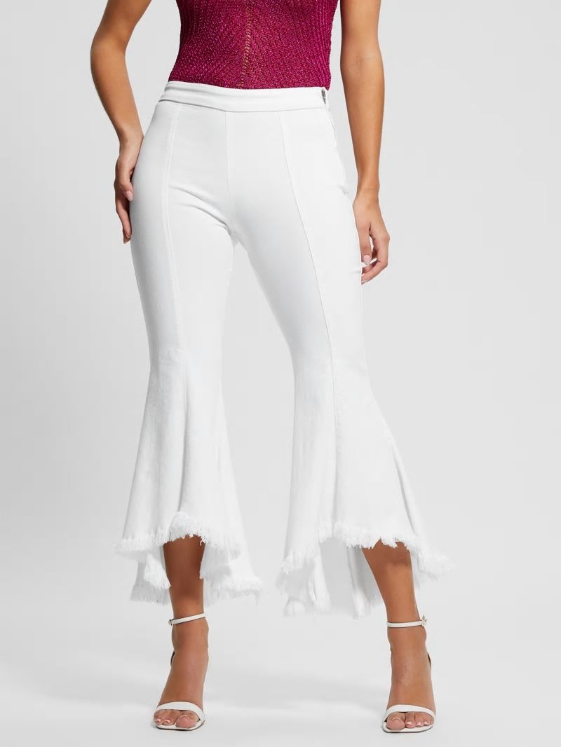 Guess Sofia 1981 High-Rise Flared Jeans - White Bufali