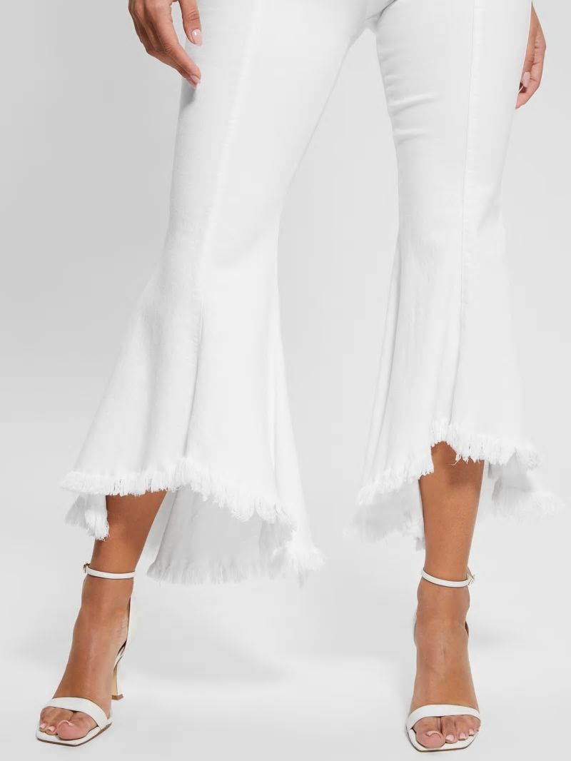 Guess Sofia 1981 High-Rise Flared Jeans - White Bufali