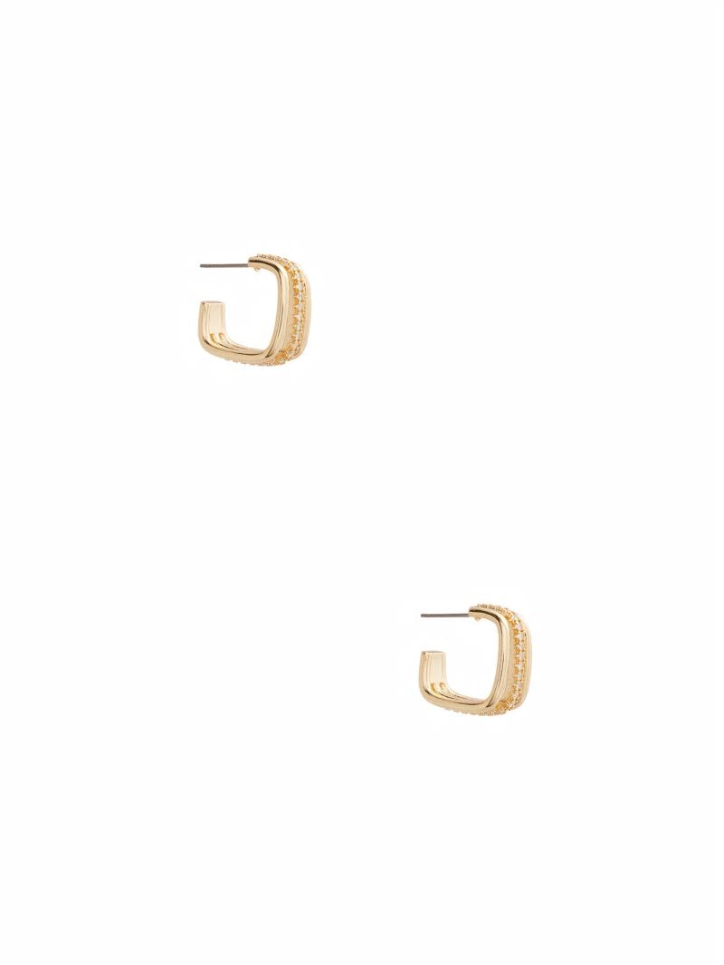 Guess Gold-Tone Square Earrings - Gold