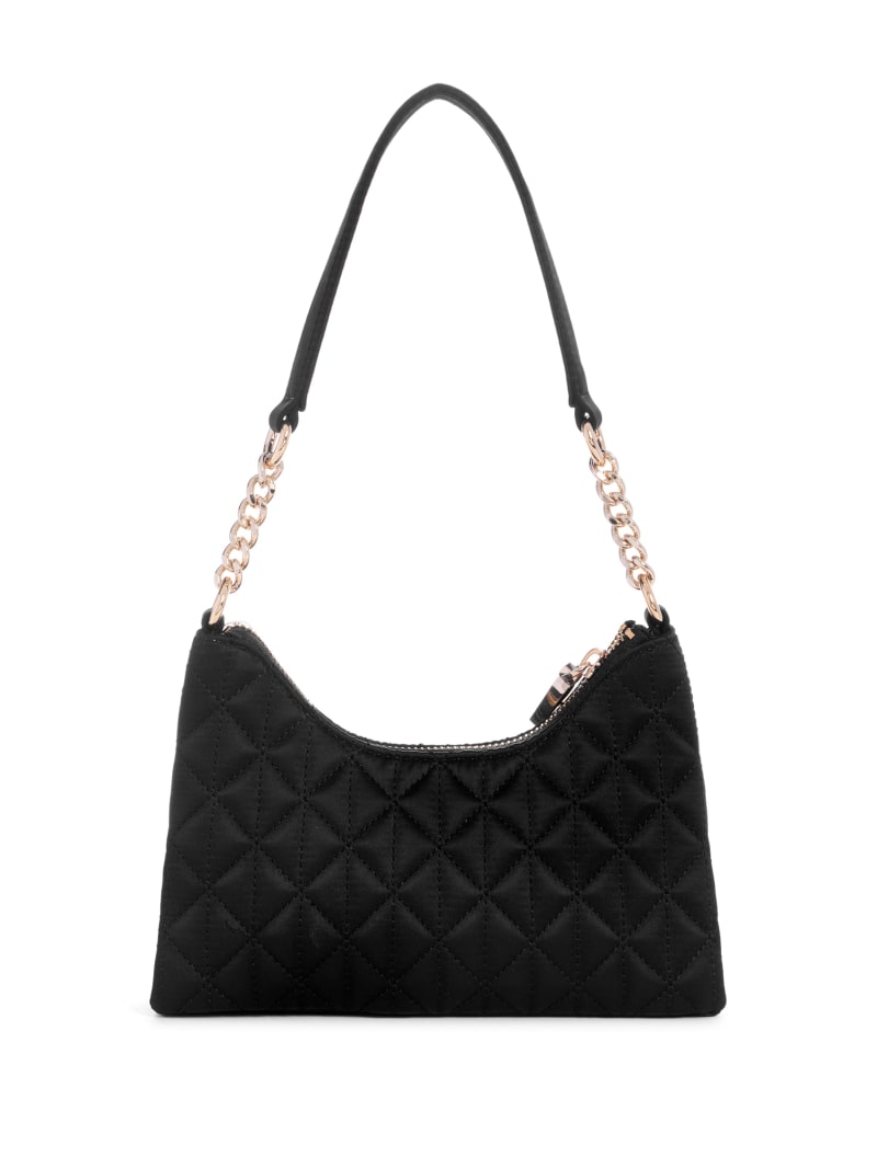 Guess Velina Quilted Satin Mini Shoulder Bag - Black