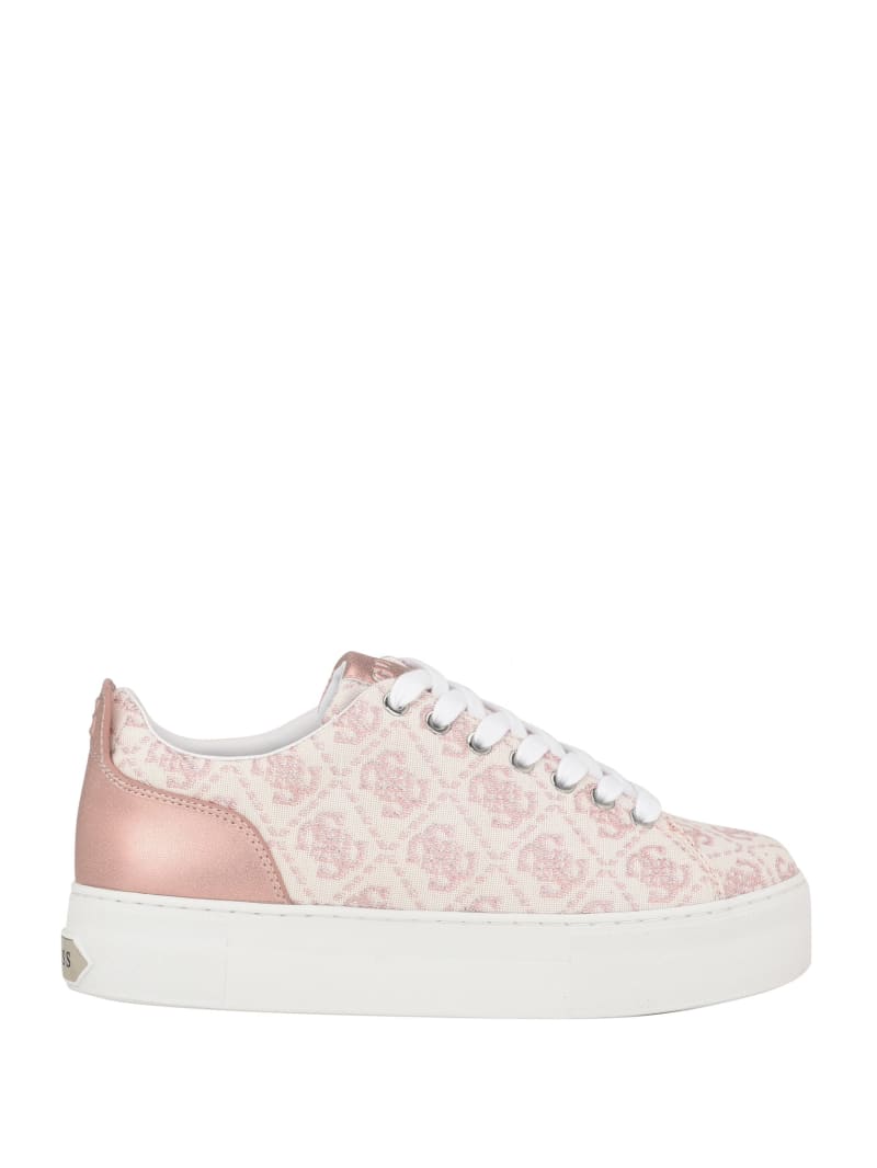 Guess Giaa Logo Print Low-Top Sneakers - Medium Pink Logo