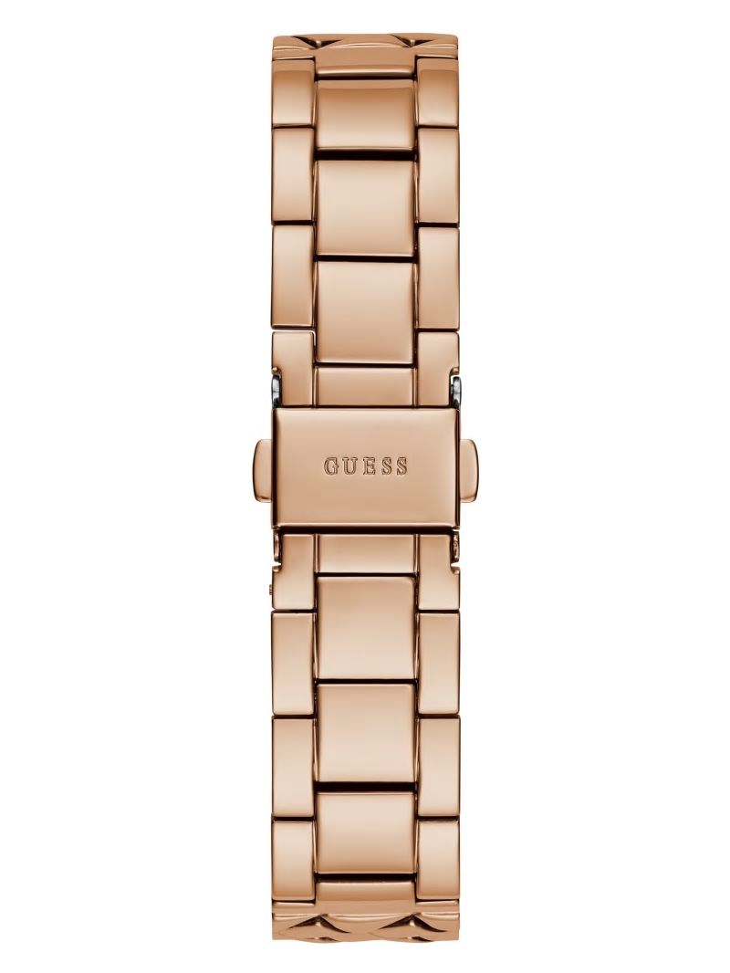 Guess Rose Gold-Tone Glitter Analog Watch - Rose Gold