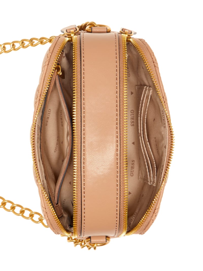 Guess Giully Quilted Camera Crossbody - Beige Overflow