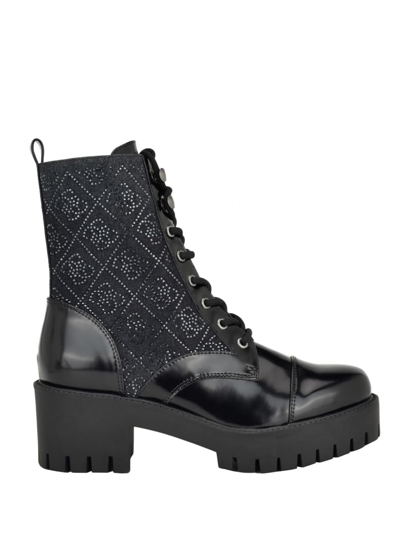 Guess Waitea Rhinestone Moto Booties - Black 002