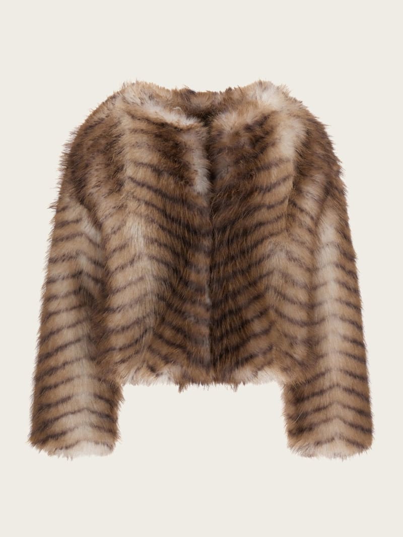 Guess Nerissa Faux-Fur Jacket - Nerissa Fancy Multi