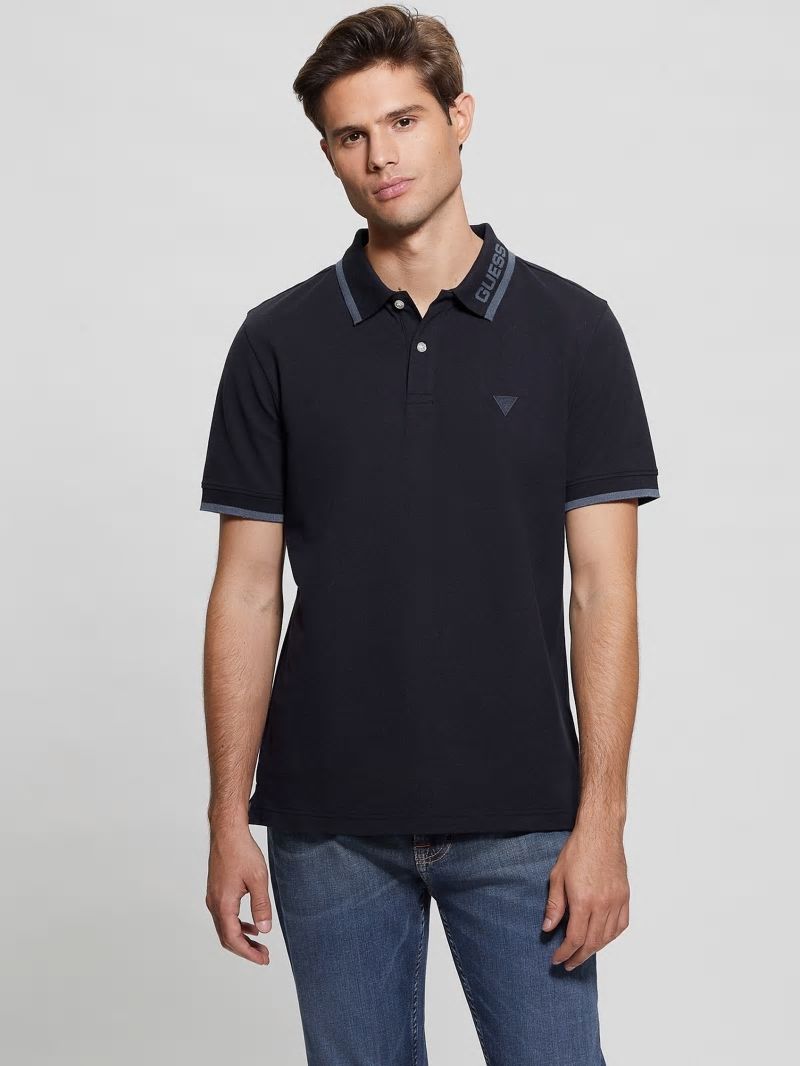 Guess Eco Lyle Logo Polo - Bleu éLéGant