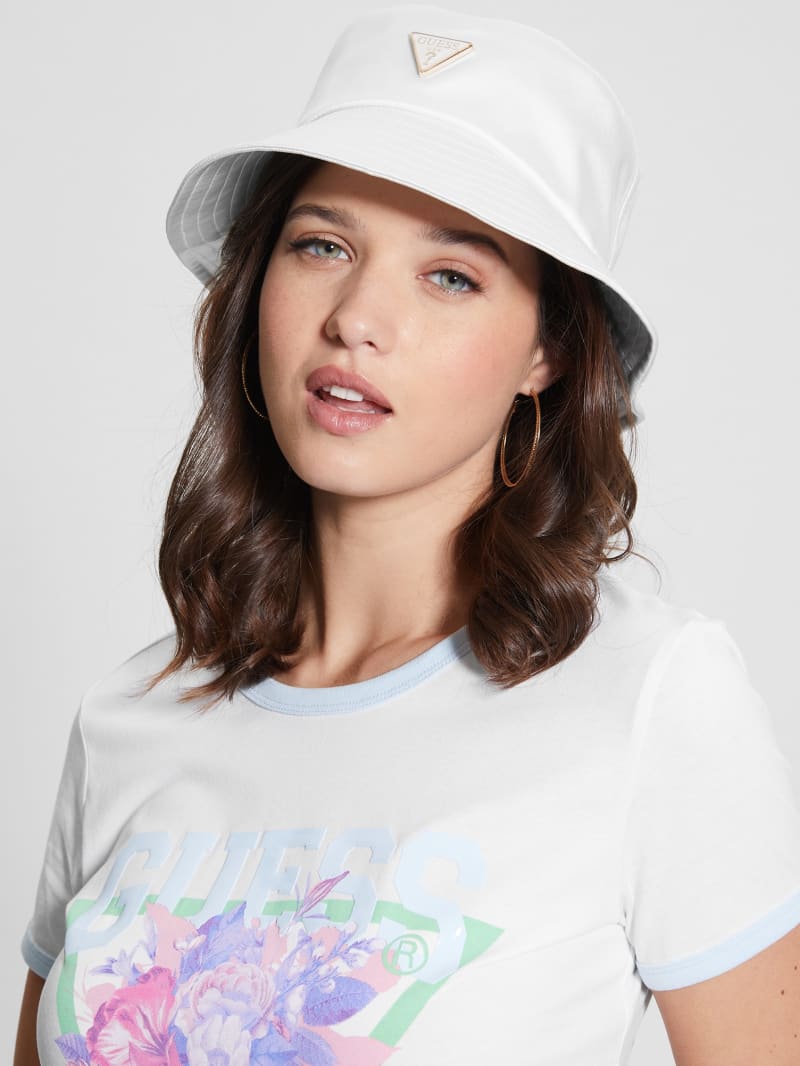 Guess Satin Bucket Hat - White Multi