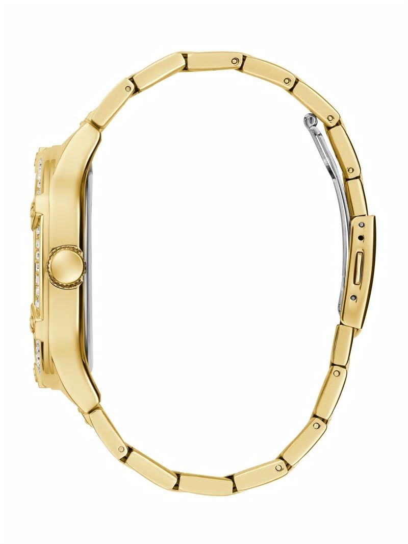 Guess Gold-Tone and Crystal Multifunction Watch - Gold