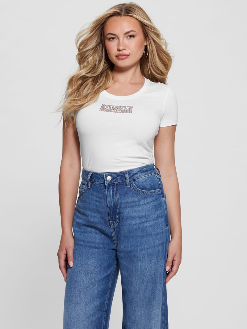 Guess Studded Box Tee - Pure White