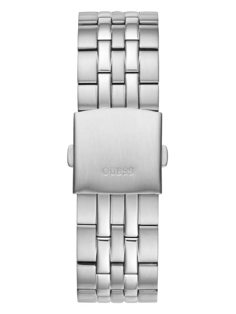 Guess Silver Tone and Blue Sport Watch - Silver