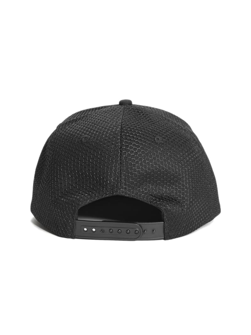 Guess Dave Mesh Flat Brim Snapback Hat - Black