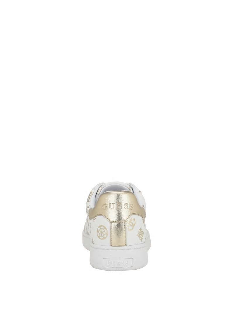 Guess Renzy Debossed Logo Low-Top Sneakers - Gold