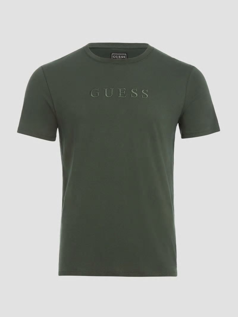 Guess Embroidered Logo Tee - Jungle Greens