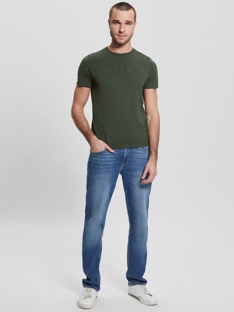 Guess Embroidered Logo Tee - Jungle Greens