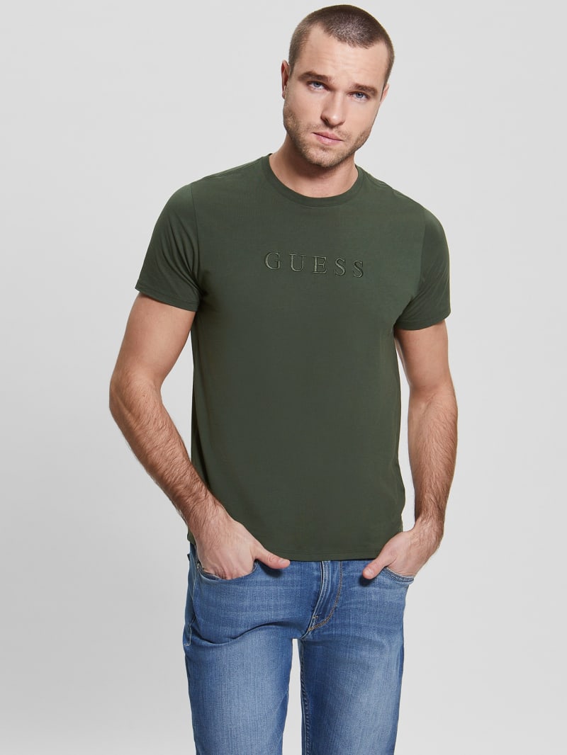 Guess Embroidered Logo Tee - Jungle Greens