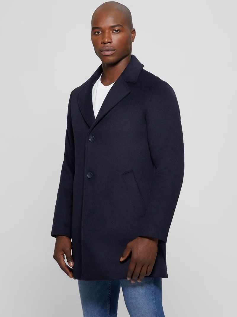 Guess Wool-Blend Coat - Bleu éLéGant