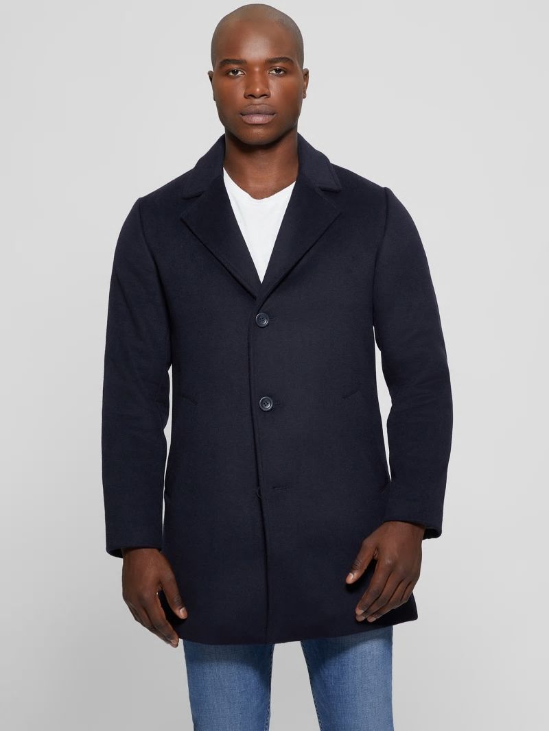 Guess Wool-Blend Coat - Bleu éLéGant