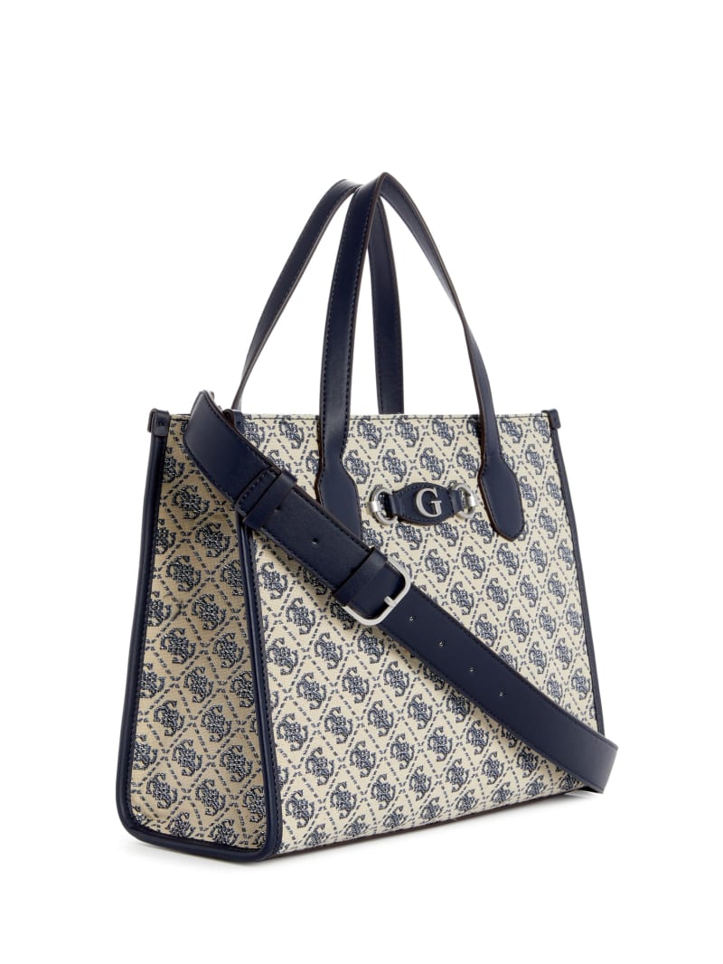 Guess Izzy Glitter Tote Bag - Navy Logo