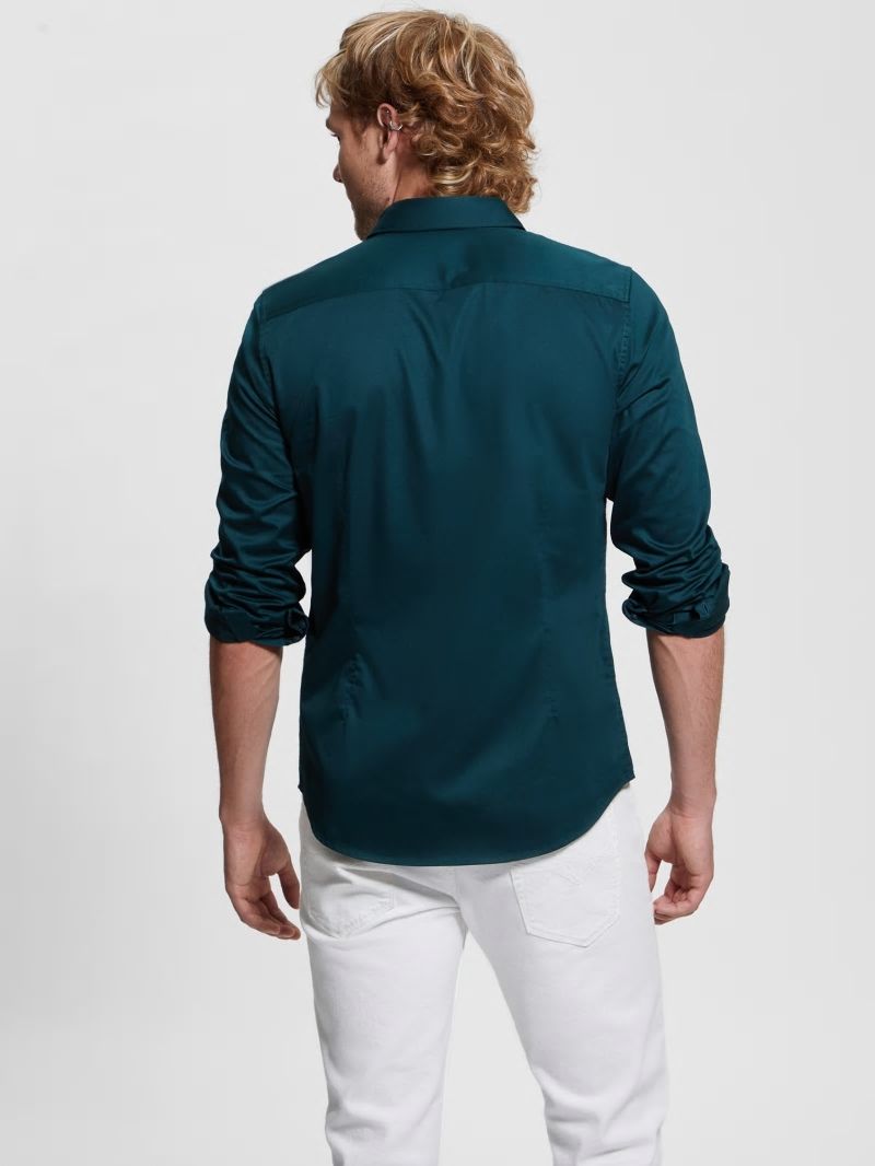 Guess Luxe Stretch Shirt - Dark Jade