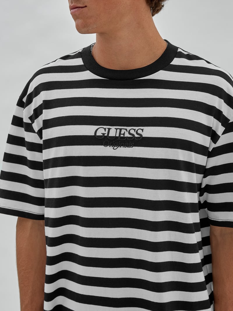 Guess GUESS Originals Eco Simple Stripe Tee - Jet Black Multi