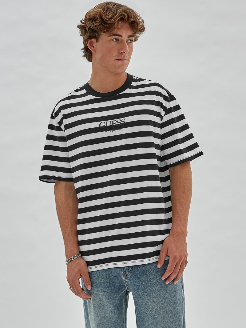 Guess GUESS Originals Eco Simple Stripe Tee - Jet Black Multi