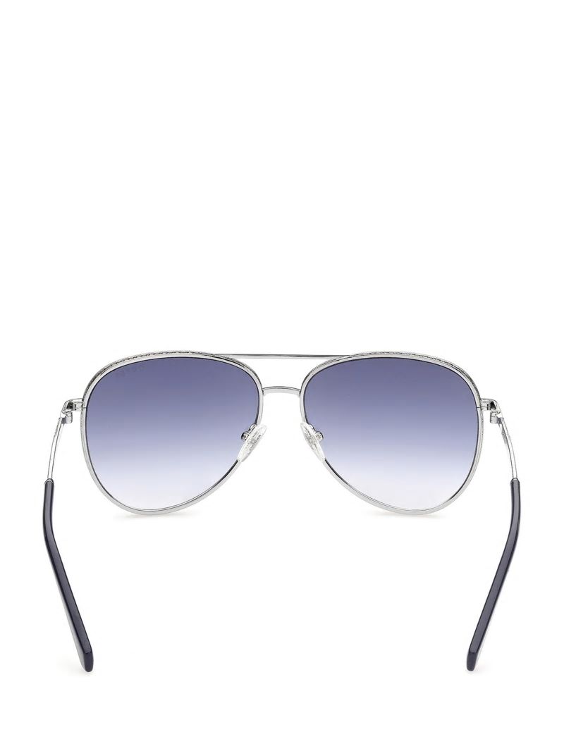 Guess Aviator Sunglasses - Blk/Silver