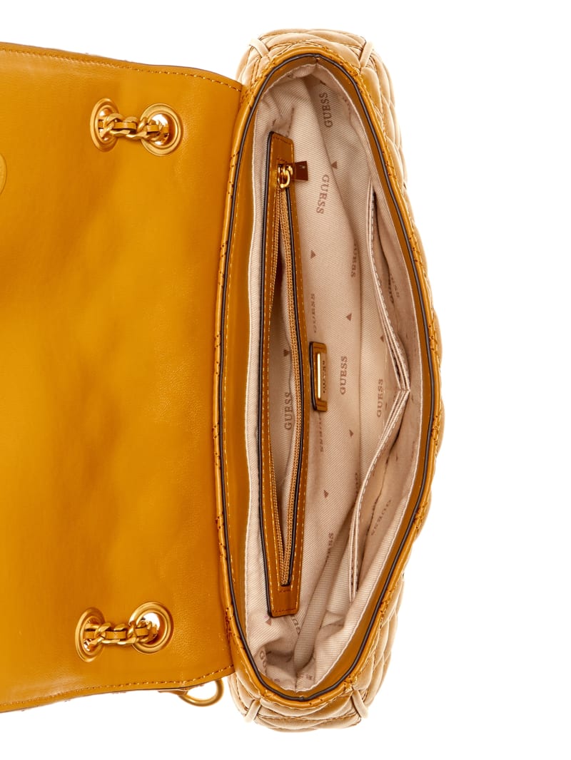 Guess Giully Quilted Convertible Crossbody - Mustard