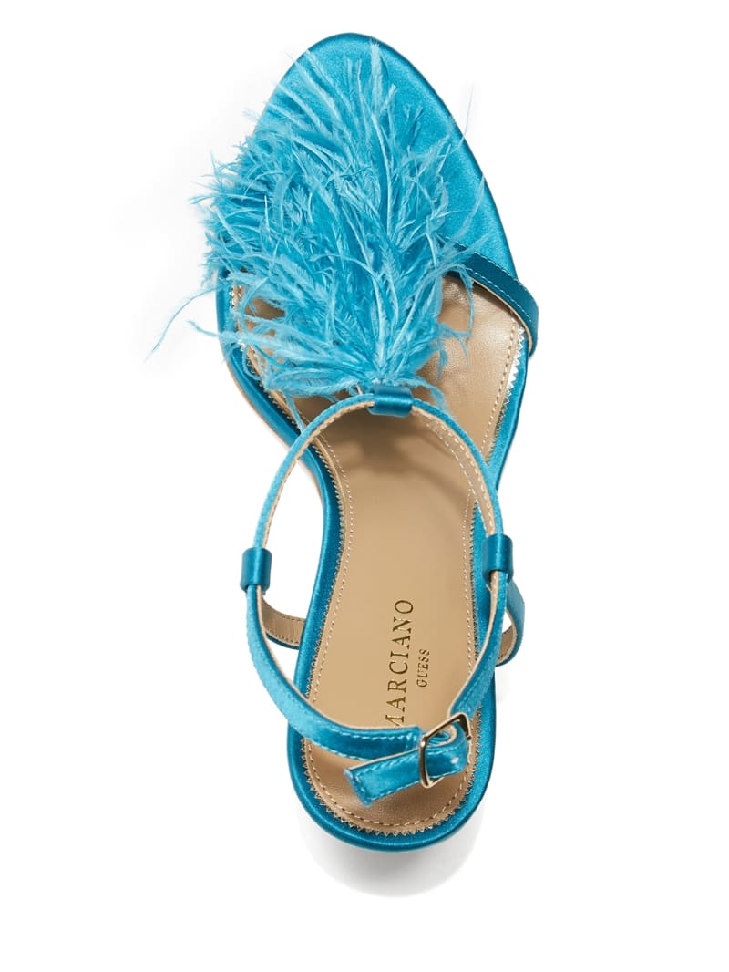 Guess Reyon Feather Satin Heel - Blue Opal