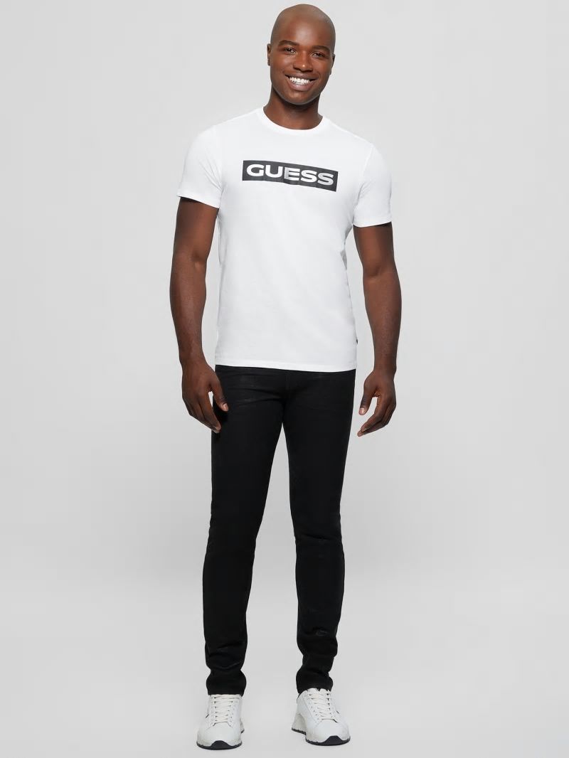 Guess Metallic Signature Tee - Pure White