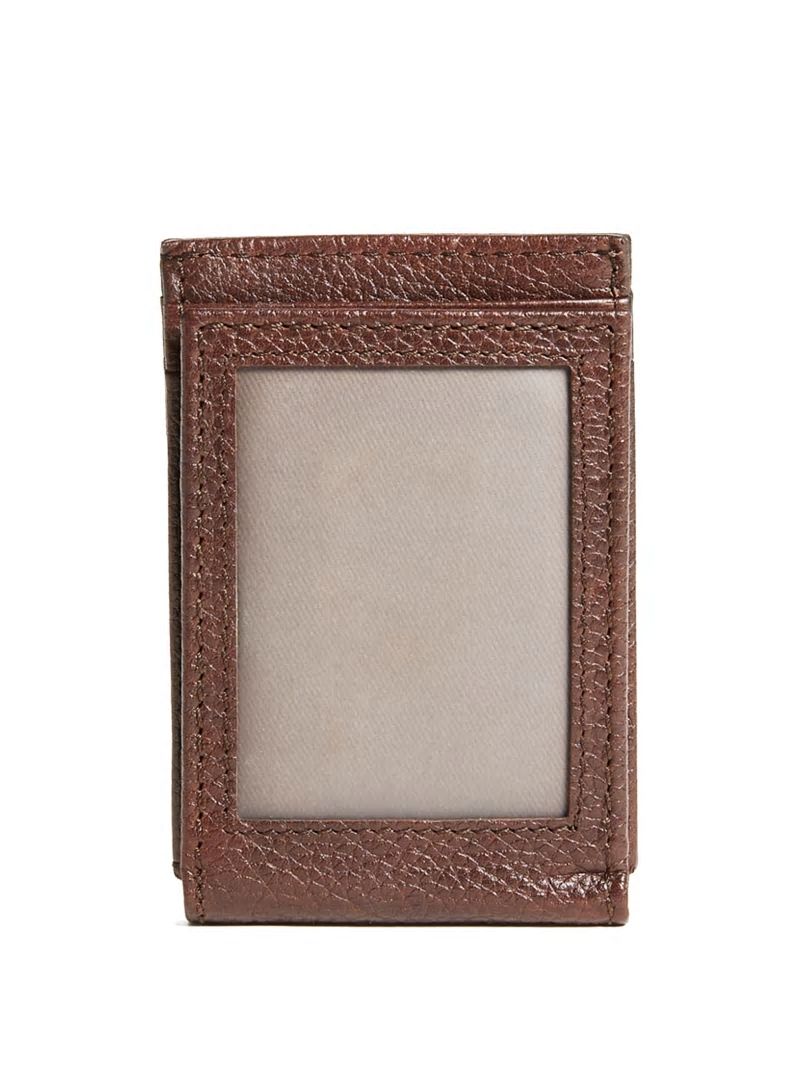 Guess Bishop Magnetic Fold Wallet - Brown