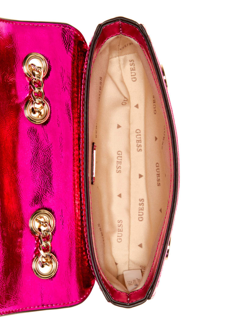 Guess Kaska Sequin Convertible Mini Crossbody - Fuchsia