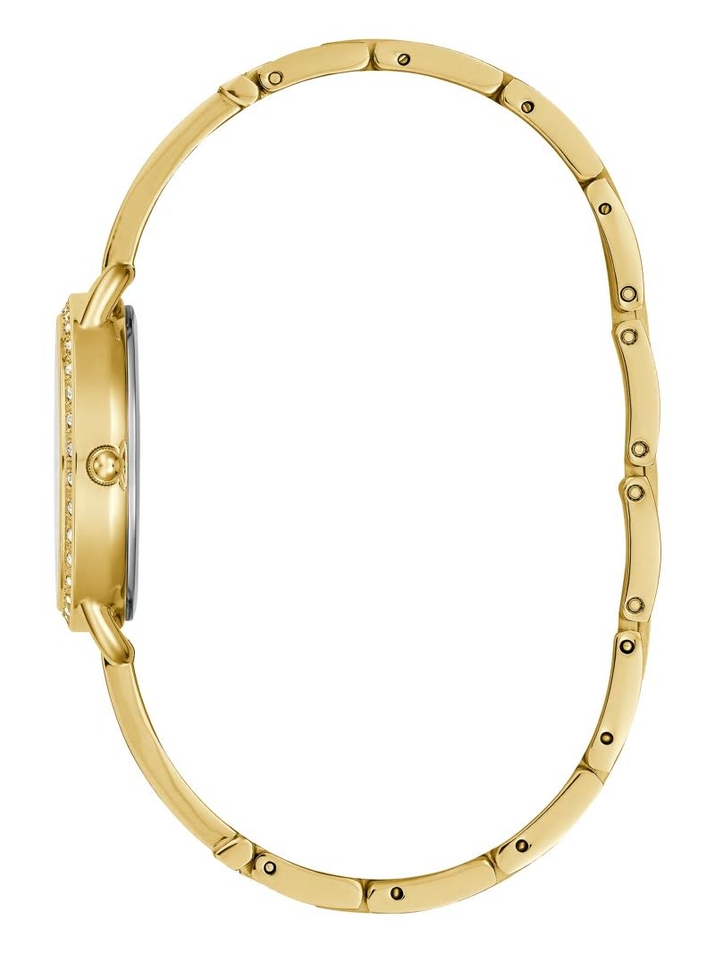 Guess Gold-Tone Crystal Analog Watch - Gold