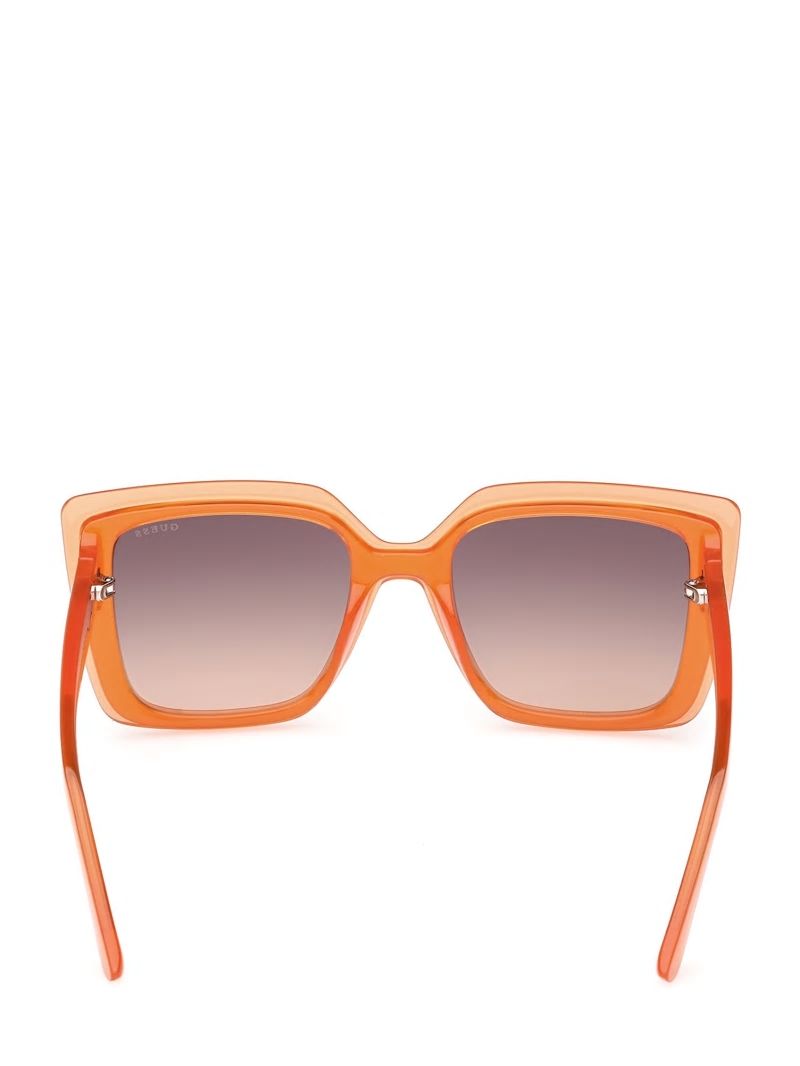 Guess Oversized Square Sunglasses - Neon Orange