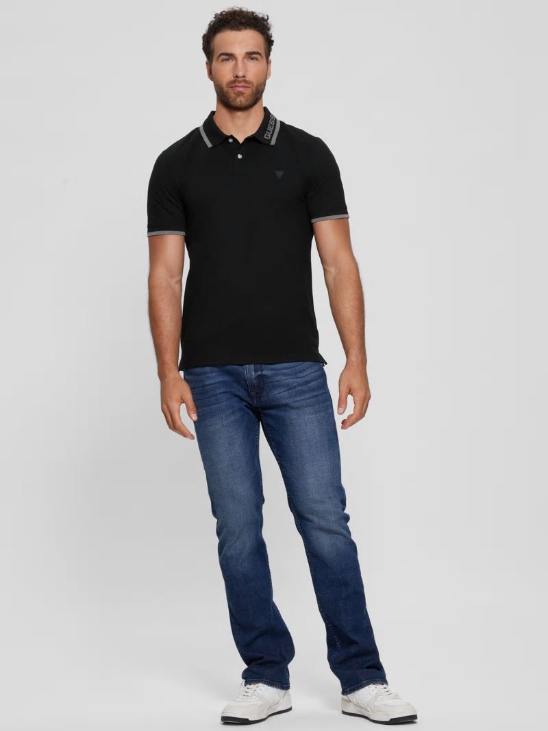 Guess Eco Lyle Logo Polo - Black